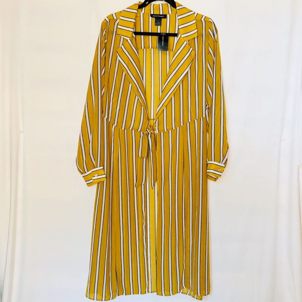 Ashley Stewart Gold Stripe Tie Duster Size 18/20